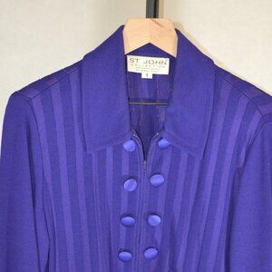 ST.JOHN COLLECTION BY MARIE GRAY PURPLE ZIP FRONT JACKET SIZE S